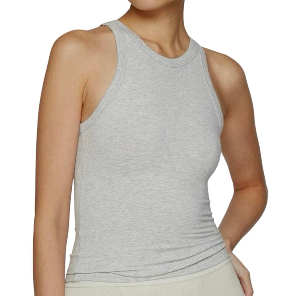 SKIMS High Neck Tank Top Light Heather Gray Minimalist Loungewear - Sz 2X